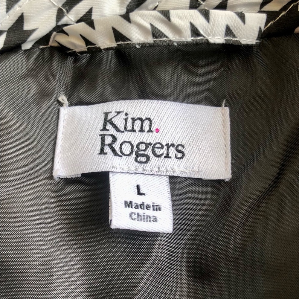 Kim Rogers Houndstooth Zip Up Vest Womens Large Outerwear Stretch - Picture 7 of 9